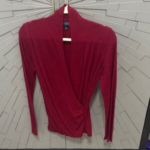 The Limited Deep Red Wrap Blouse